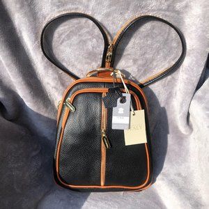 NWT Valentina Italian Leather Sling Backpack